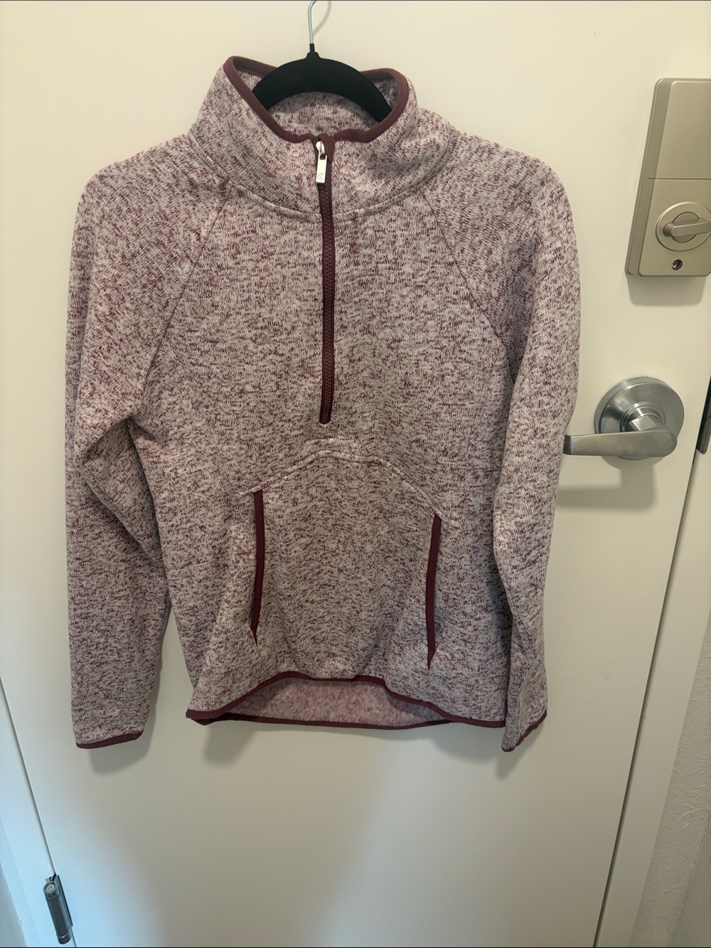 Kyodan Heathered Mauve Quarter-Zip Pullover Sweater